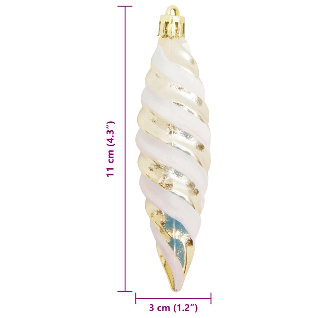 Kerst Spiralvorm Bal 40 pcs champagne Kunststof