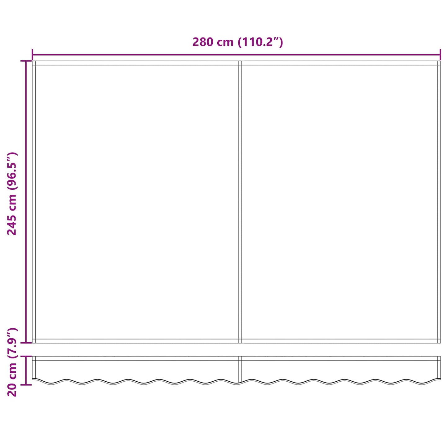 Elektrisch Uittrekbaar Zonnescherm Wit