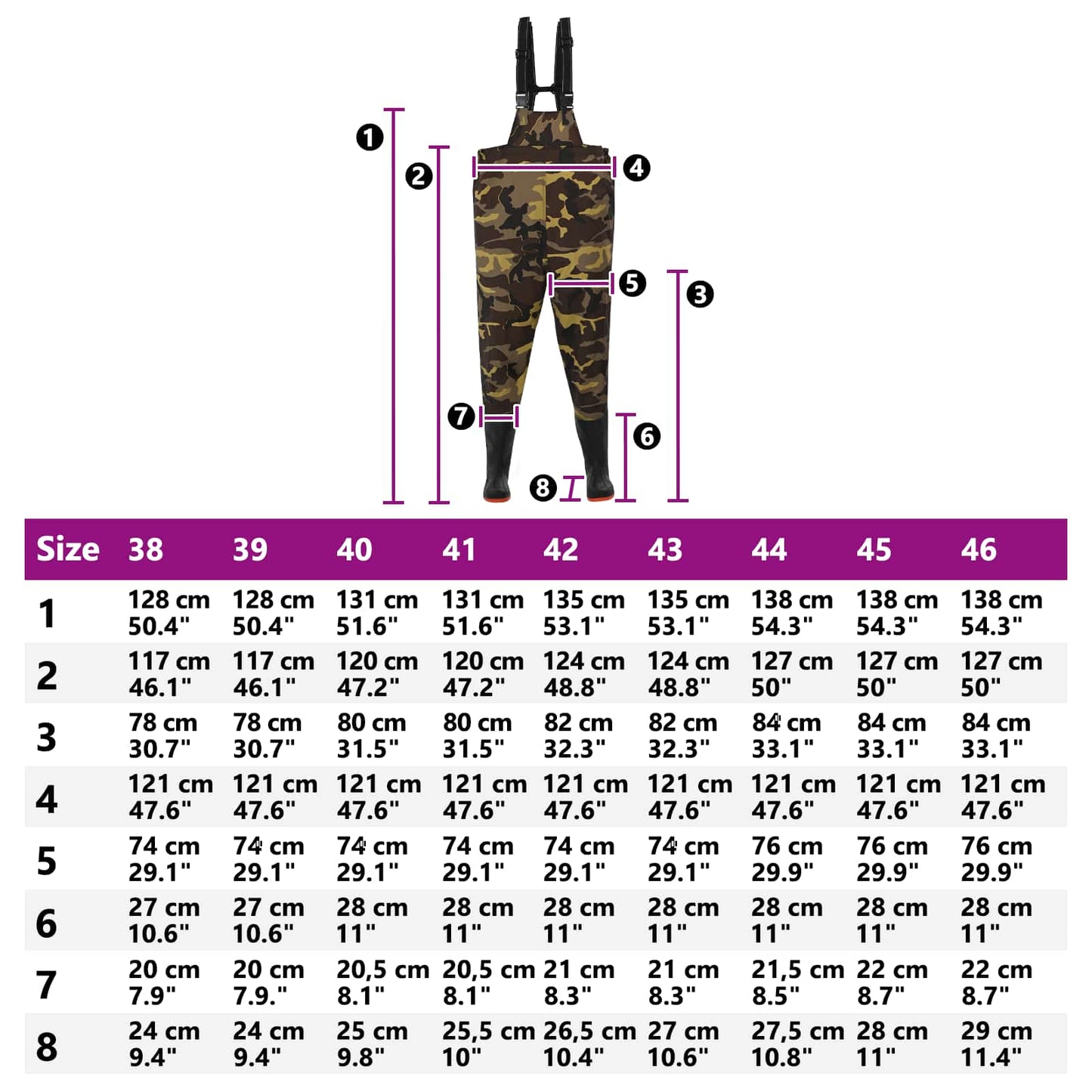 Chest Waders Met Laarzen Pvc Gecoate Polyester Afmeting 38