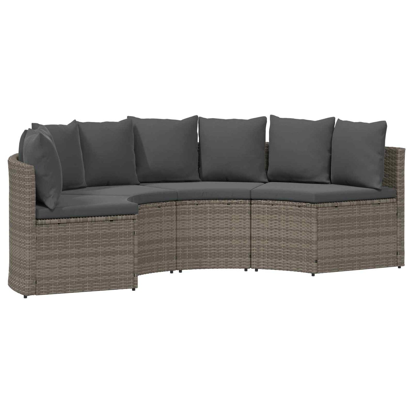 2-Delige Loungeset Met Kussens Poly Rattan