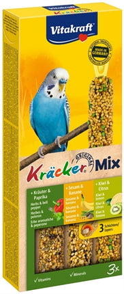 Vitakraft Parkiet Kracker Vijgen/Banaan-Sesam/Kiwi 3 In 1