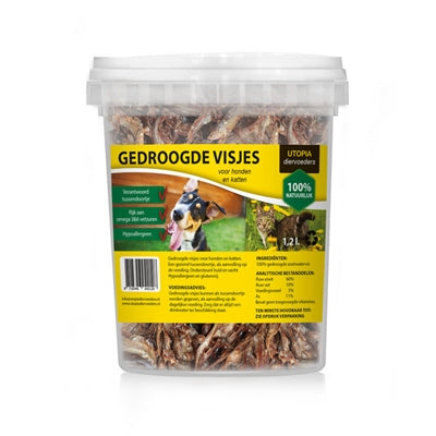 Utopia Gedroogde Visjes Voor Hond En Kat 1,2 Ltr