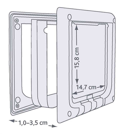 Trixie 4-Weg Kattenluik Elektromagnetisch Wit 21 X 24 Cm