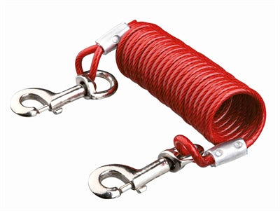 Trixie Aanleglijn Met Spiraalkabel Rood 5 Mtr