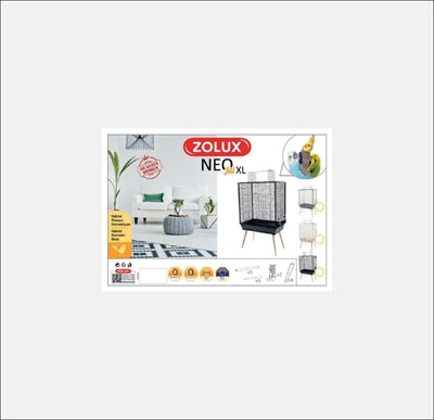 Zolux Vogelkooi Neo Jili Xl Zwart 81X48X132 Cm