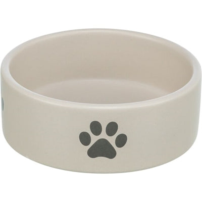 Trixie Voerbak / Drinkbak Hond Pootmotief Keramiek Lichtgrijs / Grijs 800 Ml 16 Cm