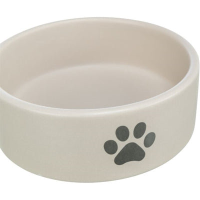 Trixie Voerbak / Drinkbak Hond Pootmotief Keramiek Lichtgrijs / Grijs 800 Ml 16 Cm