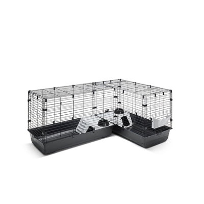 Savic Clubix Corner Knaagdierkooi Zwart 146,5/100X50X63,5 Cm