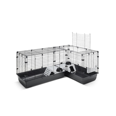 Savic Clubix Corner Knaagdierkooi Zwart 146,5/100X50X63,5 Cm