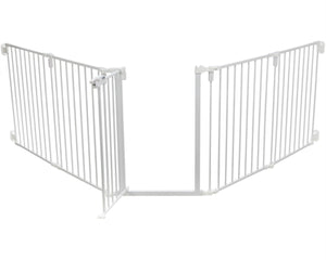 Trixie Hondenhek Afsluithek Metaal 5-Delig Met Deur Wit 62,5-300X76,5 Cm