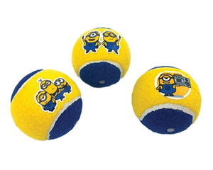 Minions Squeaky Tennisballen Met Piep Geel / Blauw 6,5 Cm