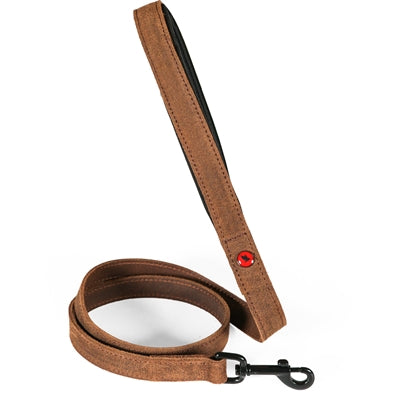 Zolux Expert Hondenriem Premium Leer / Neopreen Bruin 100X1,5 Cm