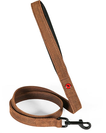 Zolux Expert Hondenriem Premium Leer / Neopreen Bruin 100X1,5 Cm