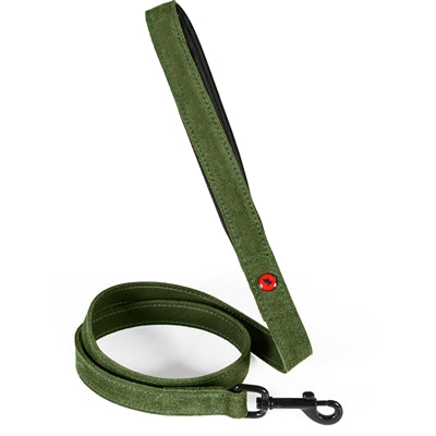 Zolux Expert Hondenriem Premium Leer / Neopreen Groen 100X1,5 Cm