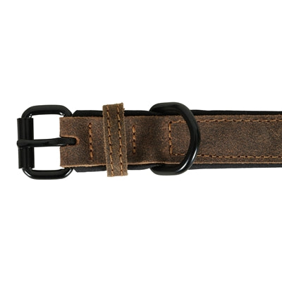 Zolux Expert Halsband Hond Premium Leer / Neopreen Bruin 30X1,4 Cm
