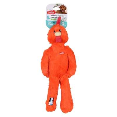 Zolux Furry Farm Haan Brock Pluche Met Touw Oranje 36,5X16X6 Cm