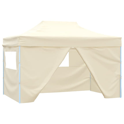 Vouwtent Pop-Up Met 4 Zijwanden 3X4,5 M Wit Crème