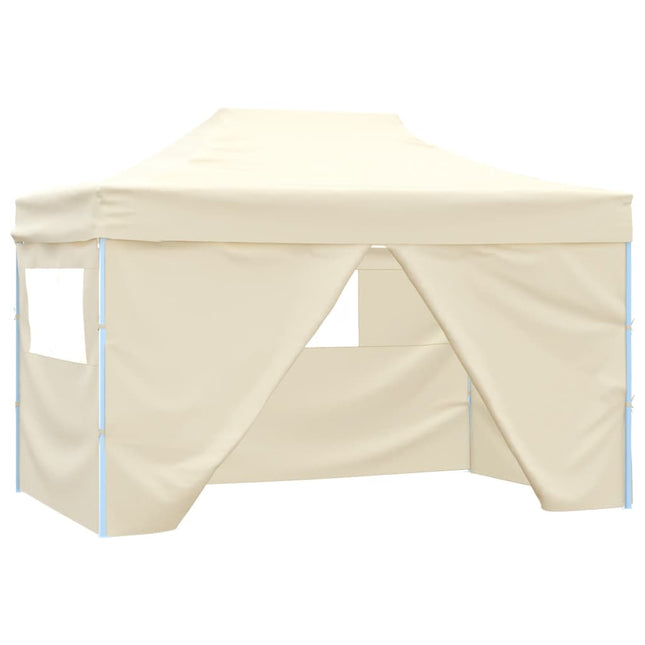Vouwtent Pop-Up Met 4 Zijwanden 3X4,5 M Wit Crème
