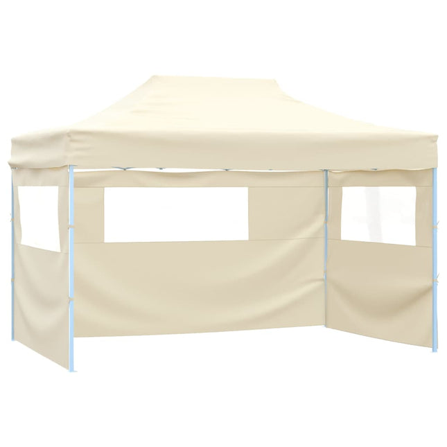 Vouwtent Pop-Up Met 4 Zijwanden 3X4,5 M Wit Crème