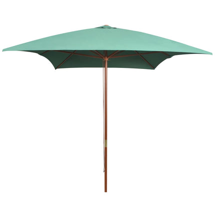 Parasol Met Houten Paal 200X300 Cm Wit