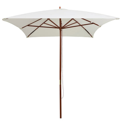 Parasol Met Houten Paal 200X300 Cm Wit