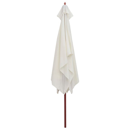 Parasol Met Houten Paal 200X300 Cm Wit