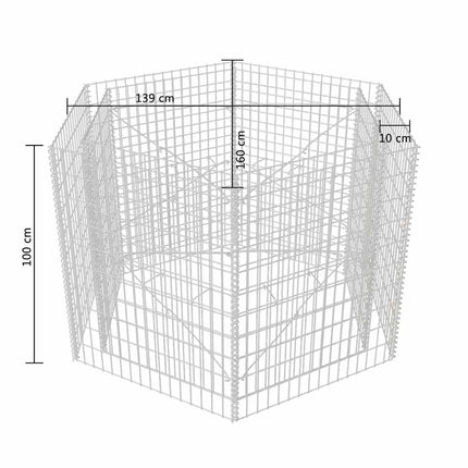 Gabion Plantenbak Verhoogd Zeshoekig