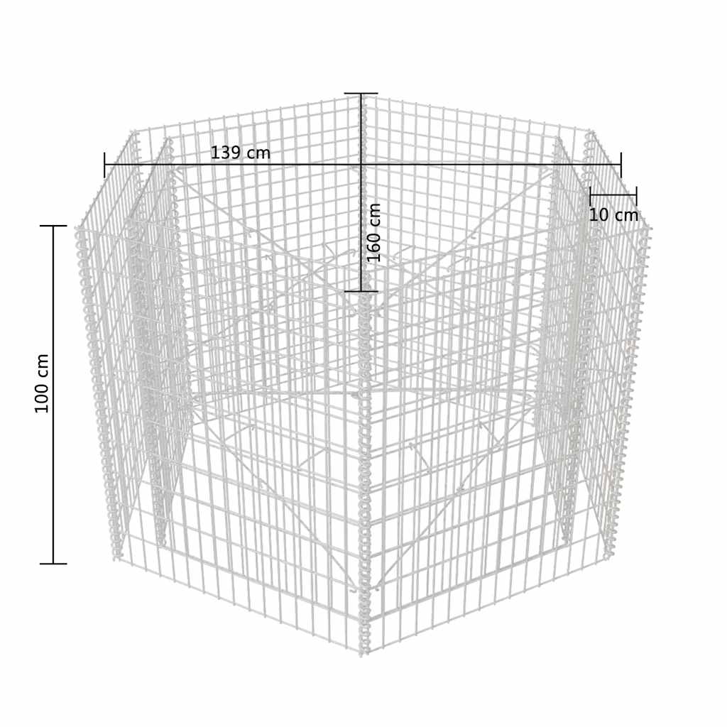 Gabion Plantenbak Verhoogd Zeshoekig