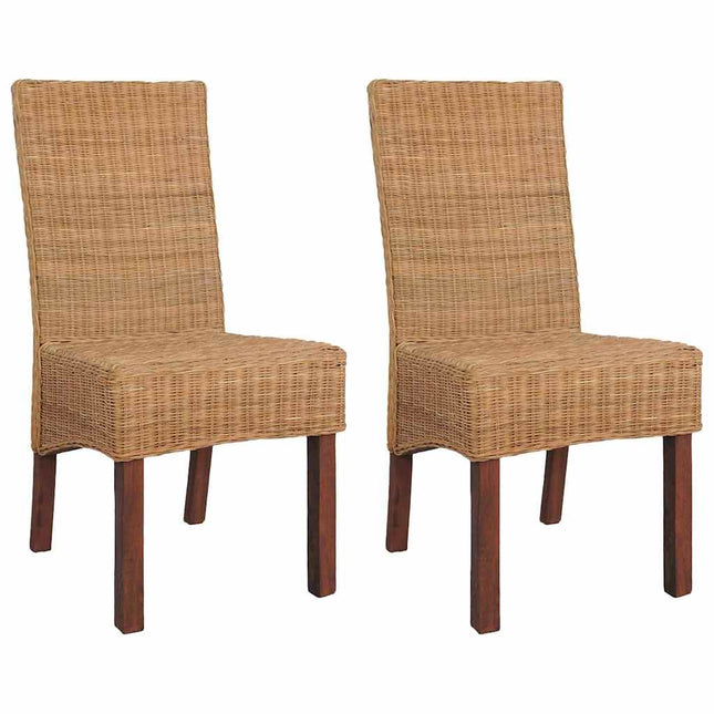 Eetkamerstoelen Natuurlijk Rattan Bruin