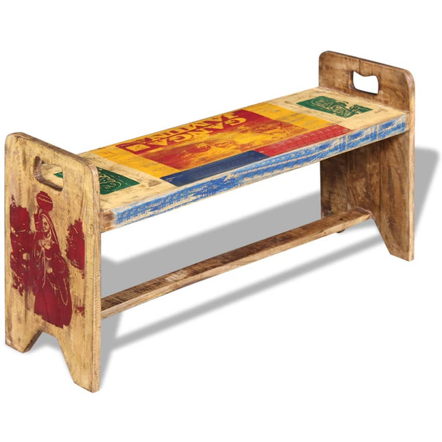 Bank 100X30X50 Cm Massief Gerecycled Hout