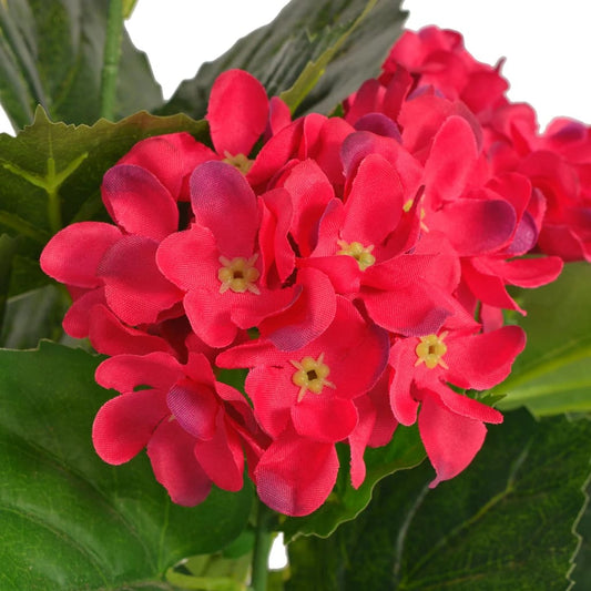 Kunst hortensia plant met pot 60 cm rood