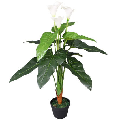 Kunst calla lelie plant met pot 85 cm wit
