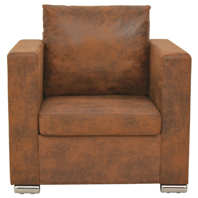 Fauteuil Bruin 82X73X82 Cm Imitatiesuède