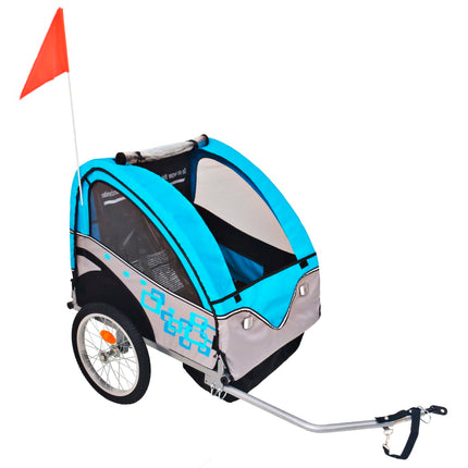 Fietstrailer 30 Kg Grijs En Blauw
