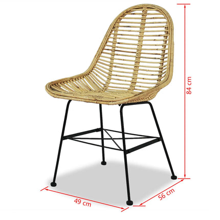 Eetkamerstoelen Natuurlijk Rattan