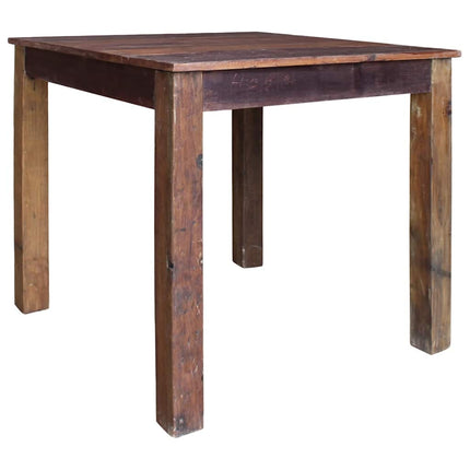 Eettafel 82X80X76 Cm Gemengd Gerecycled Hout Zwart