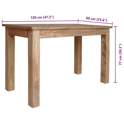 Eettafel 120X60X77 Cm Massief Mahoniehout
