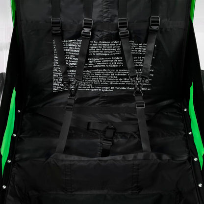 Fietstrailer en kinderwagen 2-in-1 groen en grijs