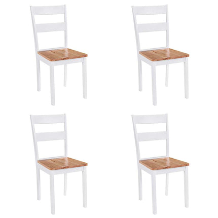 Eetkamerstoelen Massief Rubberwood Wit
