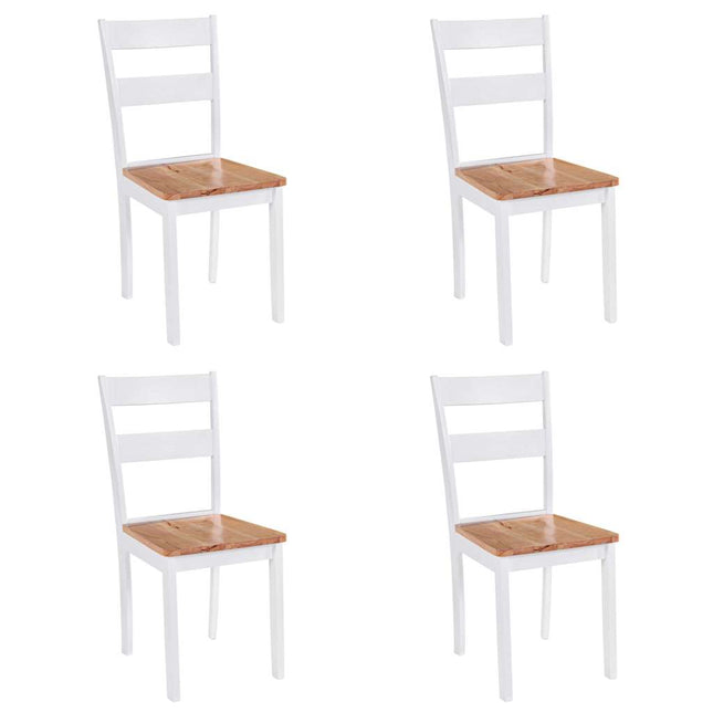 Eetkamerstoelen Massief Rubberwood Wit