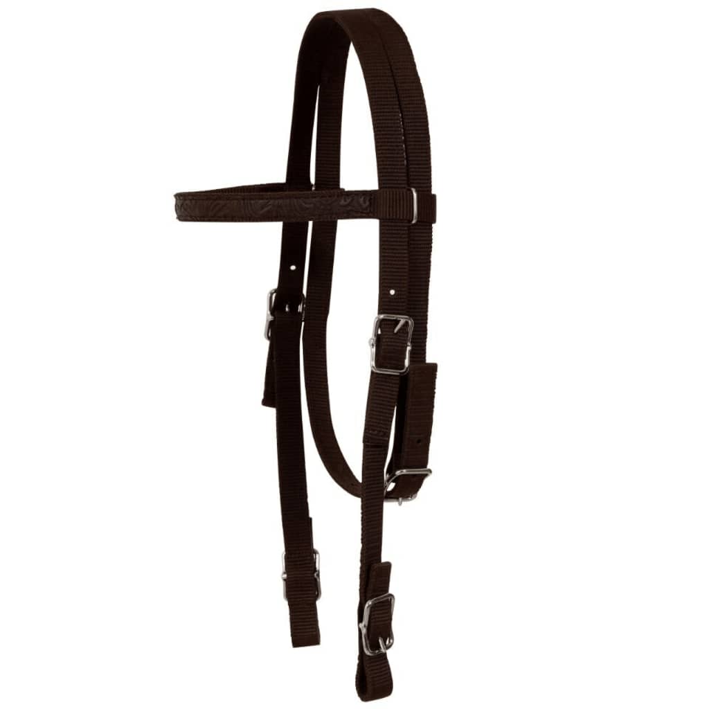 Lederen western zadel, hoofdstel en borstriem 16" bruin