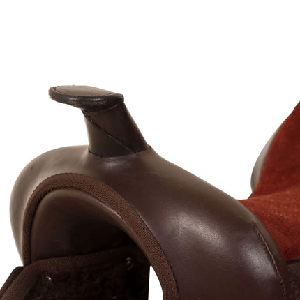 Western Zadel, Hoofdstel En Borstriem 17" Echt Leer