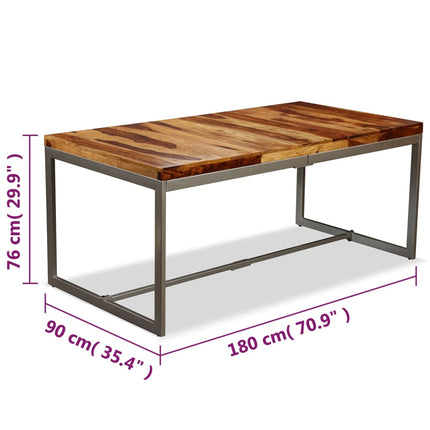 Eettafel 180 Cm Massief Acaciahout En Staal