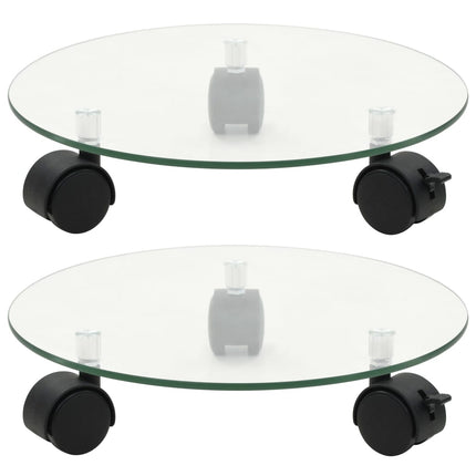 Plantenrollers Rond 28 Cm Gehard Glas 2 St Grijs Sonoma
