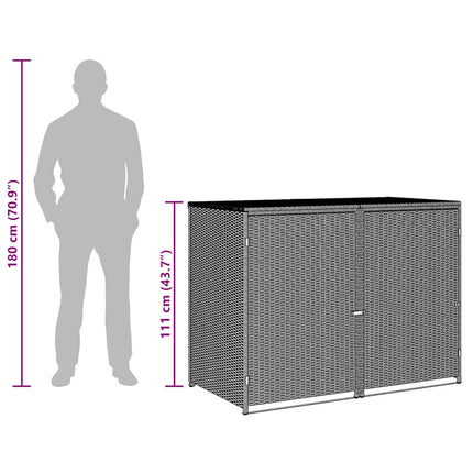 Containerberging Dubbel 148X80X111 Cm Poly Rattan