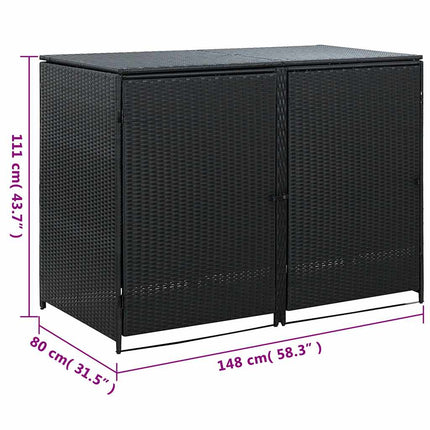 Containerberging Dubbel 148X80X111 Cm Poly Rattan