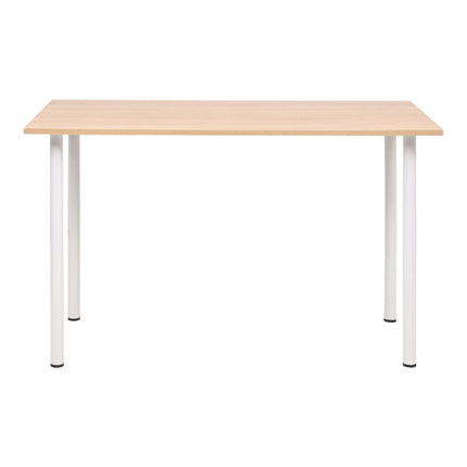 Eettafel 120X60X73 Cm Eikenkleur En Wit