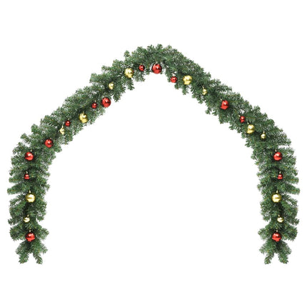 Kerstslinger Versierd Met Kerstballen En Led-Lampjes