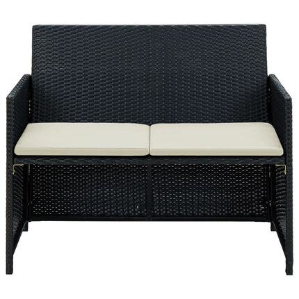 Tuinbank 2-Zits Met Kussens Poly Rattan