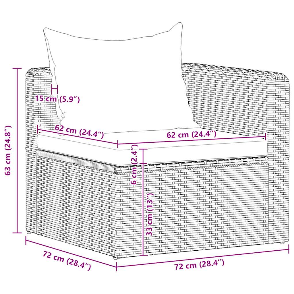 Tuinhoekbanken Poly Rattan Grijs